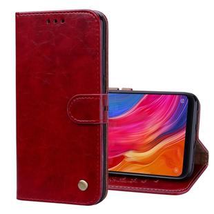 Business Style Oil Wax Texture Horizontal Flip Leather Case for Xiaomi Mi 8, with Holder & Card Slots & Wallet (Red)