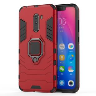 PC + TPU Shockproof Protective Case with Magnetic Ring Holder for Xiaomi Pocophone F1(Red)