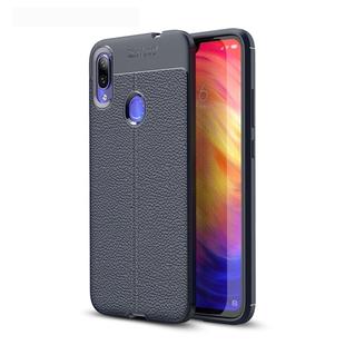 Litchi Texture TPU Shockproof Case for Xiamo Redmi Note 7 / Redmi Note 7 Pro(Navy Blue)