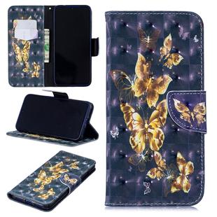 3D Colored Drawing Black Background Butterfly Pattern Horizontal Flip Leather Case for Xiaomi Redmi Note 7 / Redmi Note 7 Pro, with Holder & Card Slots & Wallet