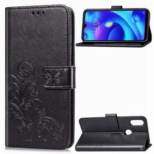 Lucky Clover Pressed Flowers Pattern Leather Case for Xiaomi Play, with Holder & Card Slots & Wallet & Hand Strap (Black)