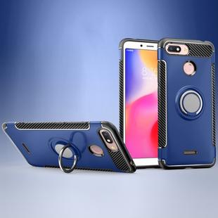 Magnetic 360 Degree Rotation Ring Holder Armor Protective Case for Xiaomi Redmi 6A (Blue)