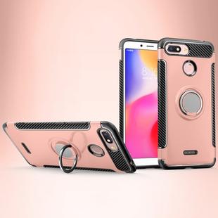 Magnetic 360 Degree Rotation Ring Holder Armor Protective Case for Xiaomi Redmi 6A (Rose Gold)