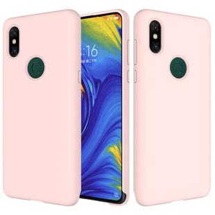 Solid Color Liquid Silicone Dropproof Protective Case for Xiaomi Mi Mix 3 (Pink)