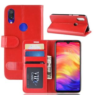 R64 Texture Single Fold Horizontal Flip Leather Case for Xiaomi Redmi Note 7, with Holder & Wallet & Card Slots & Photo Frame (Red)
