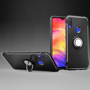 Magnetic Armor Protective Case for Xiaomi Redmi Note 7, with 360 Degree Rotation Ring Holder (Black)