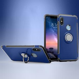 Magnetic Armor Protective Case for Xiaomi Redmi Note 6, with 360 Degree Rotation Ring Holder (Blue)