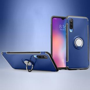 Magnetic Armor Protective Case for Xiaomi Mi 9, with 360 Degree Rotation Ring Holder(Blue)