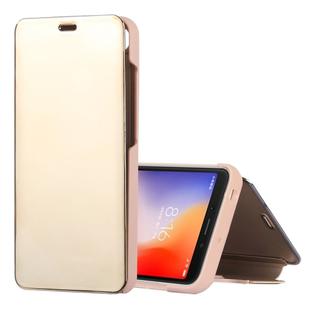 Mirror Clear View Horizontal Flip PU Leather Case for Xiaomi Redmi 6A, with Holder (Gold)