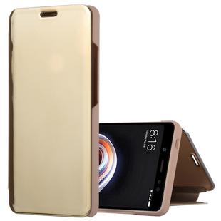 Mirror Clear View Horizontal Flip PU Leather Case for Xiaomi Redmi Note 5 Pro, with Holder (Gold)