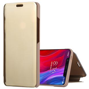 Mirror Clear View Horizontal Flip PU Leather Case for Xiaomi Mi 8, with Holder (Gold)
