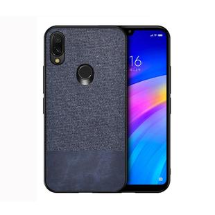 Shockproof Splicing PU + Cloth Protective Case for Xiaomi Redmi 7 (Blue)