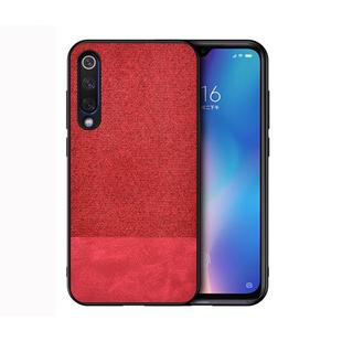 Shockproof Splicing PU + Cloth Protective Case for Xiaomi Mi 9(Red)