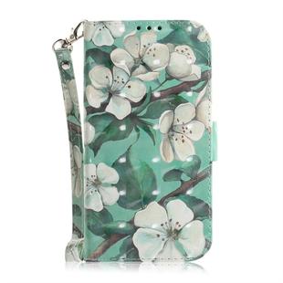 Watercolor Flower Pattern 3D Coloured Drawing Horizontal Flip Leather Case for Xiaomi Redmi 7, with Holder & Card Slots & Wallet
