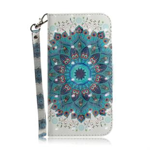 Peacock Wreath Pattern 3D Coloured Drawing Horizontal Flip Leather Case for Xiaomi Redmi 7, with Holder & Card Slots & Wallet