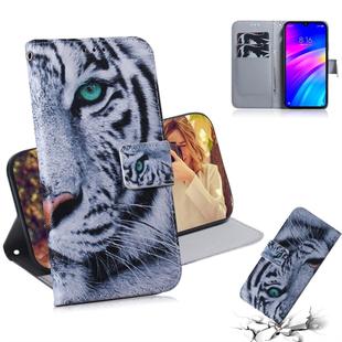 Tiger Pattern Coloured Drawing Horizontal Flip Leather Case for Xiaomi Redmi 7, with Holder & Card Slots & Wallet