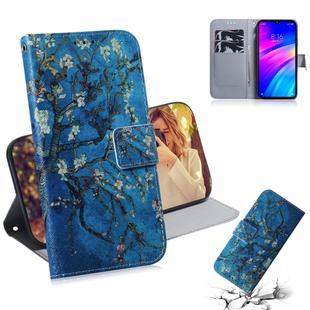 Apricot Flower Pattern Coloured Drawing Horizontal Flip Leather Case for Xiaomi Redmi 7, with Holder & Card Slots & Wallet