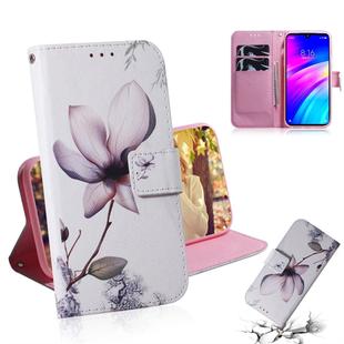 Magnolia Flower Pattern Coloured Drawing Horizontal Flip Leather Case for Xiaomi Redmi 7, with Holder & Card Slots & Wallet