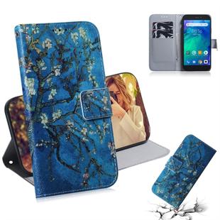 Apricot Flower Pattern Coloured Drawing Horizontal Flip Leather Case for Xiaomi Redmi Go, with Holder & Card Slots & Wallet