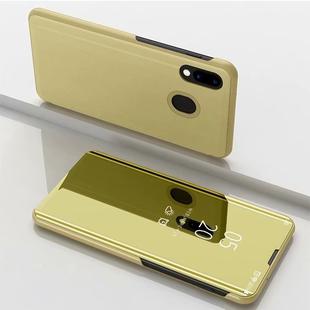 Electroplating Mirror Horizontal Flip Leather Case for Xiaomi Mi 9/Mi9 Explorer , with Holder(Gold)