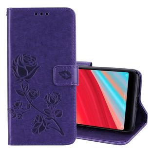 Rose Embossed Horizontal Flip Environmental PU Leather Case for Xiaomi Redmi S2, with Holder & Card Slots & Wallet (Purple)