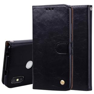 Business Style Oil Wax Texture Horizontal Flip Leather Case for Xiaomi Redmi S2, with Holder & Card Slots & Wallet (Black)