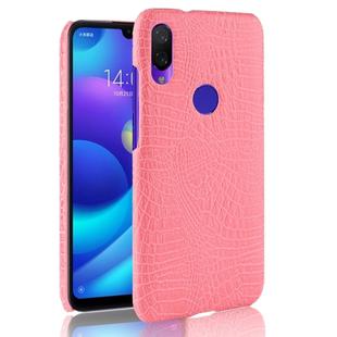Shockproof Crocodile Texture PC + PU Case for Xiaomi Redmi 7 (Pink)