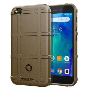 Shockproof Rugged  Shield Full Coverage Protective Silicone Case for RedMi Go(Brown)