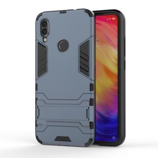 Shockproof PC + TPU Case for XiaoMi RedMi Note 7, with Holder (Navy Blue)