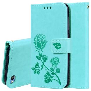 Rose Embossed Horizontal Flip PU Leather Case for Xiaomi Redmi Go, with Holder & Card Slots & Wallet(Green)