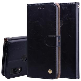 Business Style Oil Wax Texture Horizontal Flip Leather Case for Xiaomi Redmi Note7, with Holder & Card Slots & Wallet(Black)