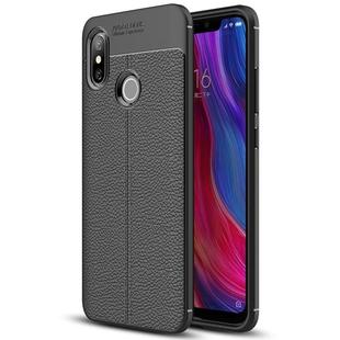 Litchi Texture TPU Protective Case for Xiaomi Mi 8(Black)