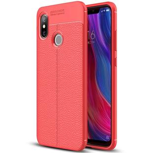 Litchi Texture TPU Protective Case for Xiaomi Mi  8(Red)