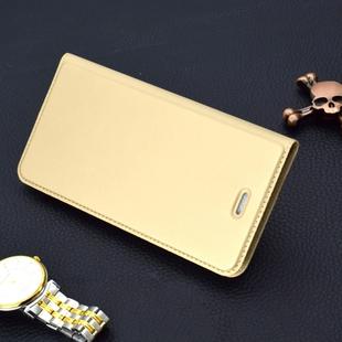Ultra-thin Pressed Magnetic TPU+PU Leather Case for iPhone 6 Plus & 6s Plus, with Card Slot & Holder (Gold)
