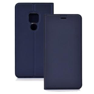 Ultra-thin Pressed Magnetic TPU+PU Leathe Case for Huawei Mate 20, with Card Slot & Holder (Blue)