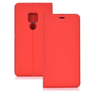 Ultra-thin Pressed Magnetic TPU+PU Leathe Case for Huawei Mate 20, with Card Slot & Holder (Red)