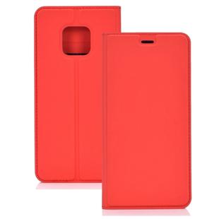Ultra-thin Pressed Magnetic TPU+PU Leathe Case for Huawei Mate 20 Pro, with Card Slot & Holder (Red)