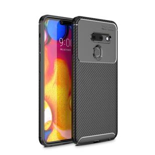 Beetle Series Carbon Fiber Texture Shockproof TPU Case for LG G8 ThinQ (Black)