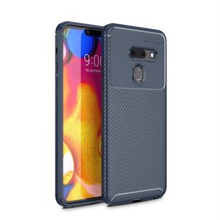 Beetle Series Carbon Fiber Texture Shockproof TPU Case for LG G8 ThinQ (Blue)