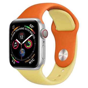 Double Colors Silicone Watch Band for Apple Watch Series 3 & 2 & 1 42mm (Orange+Yellow)