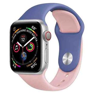 Double Colors Silicone Watch Band for Apple Watch Series 3 & 2 & 1 38mm (Light Blue+Light Pink)