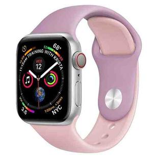 Double Color Silicone Watch Band for Apple Watch Series 3 & 2 & 1 38mm (Purple+Light Pink)