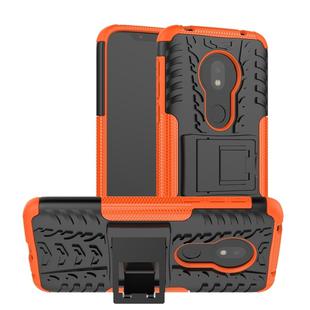 Tire Texture TPU+PC Shockproof Case for Motorola Moto G7 Play, with Holder (Orange)