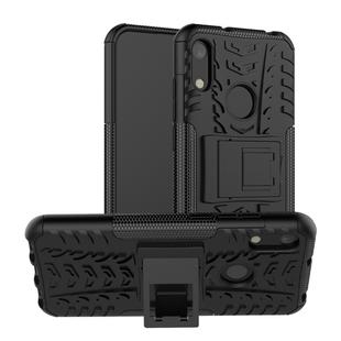 Tire Texture TPU+PC Shockproof Phone Case for Huawei Honor 8A / Y6 2019, with Holder (Black)