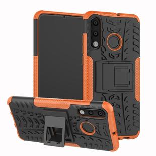 Tire Texture TPU+PC Shockproof Phone Case for Huawei P30 Lite / Nova 4e, with Holder (Orange)