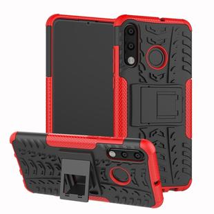Tire Texture TPU+PC Shockproof Phone Case for Huawei P30 Lite / Nova 4e, with Holder (Red)