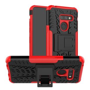 Tire Texture TPU+PC Shockproof Phone Case for LG G8 ThinQ, with Holder (Red)
