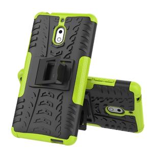 Tire Texture TPU+PC Shockproof Phone Case for Nokia 2.1, with Holder (Green)