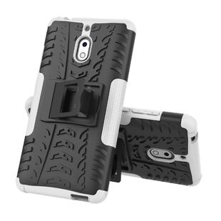 Tire Texture TPU+PC Shockproof Phone Case for Nokia 2.1, with Holder (White)