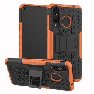 Tire Texture TPU+PC Shockproof Case for Galaxy A8s, with Holder (Orange)